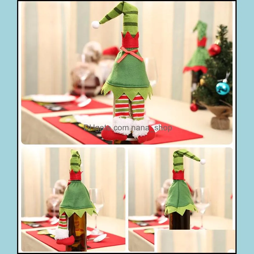 Juldekorationer Elf Wine Bottle ER Juldekorationer Fall Väskor för fest Heminredning Fashion Drop Delivery Garden Festive Su Dhxmp