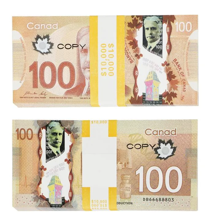 Целые игры Money Prop Copy Canadian Dollar CAD Banknotes Paper Fake Euros Movie Reps309N8353622