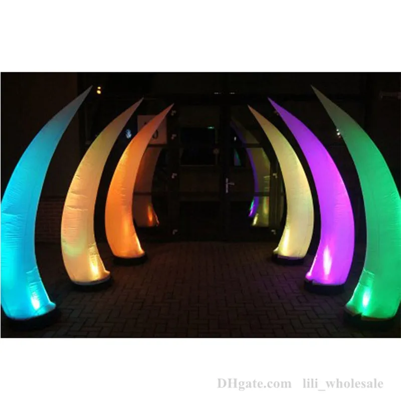 Light Clips For Inflatables Inflatable LED light decoration pillar horn column tusk with base ...