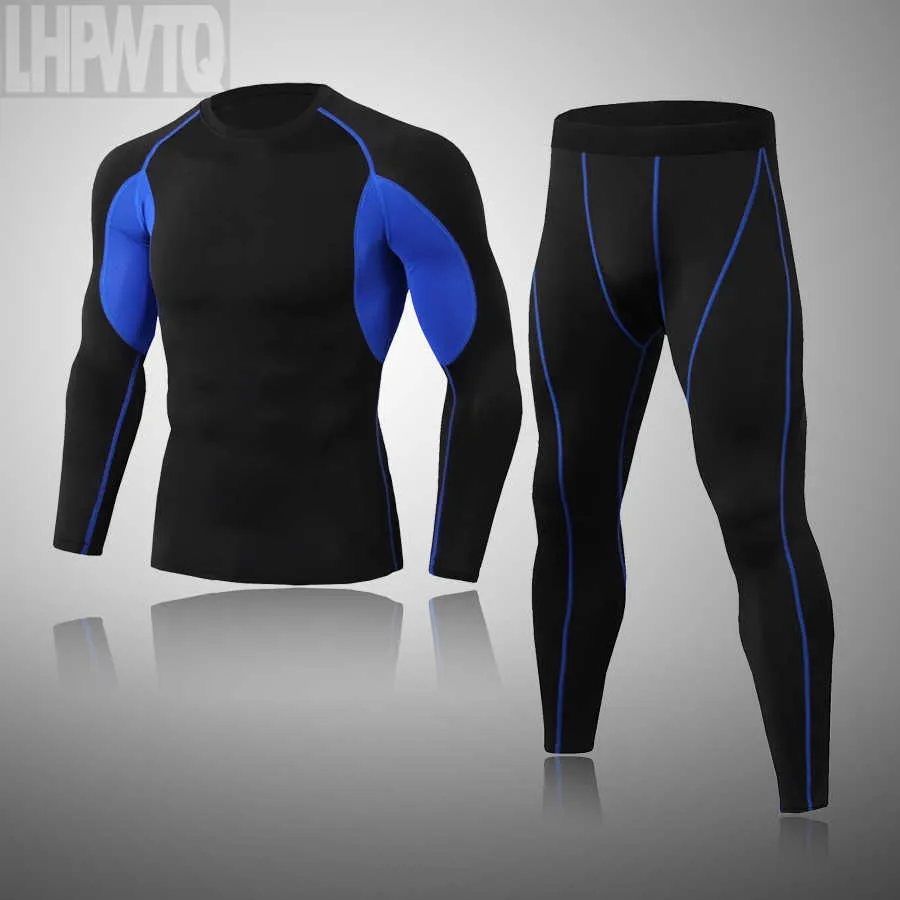 Mäns sömnkläder högkvalitativa skidåkning Underkläder Set Winter Sport Thermal Underwear Running Tights Suit Comprehensive Training Comprimering Clothes T221017