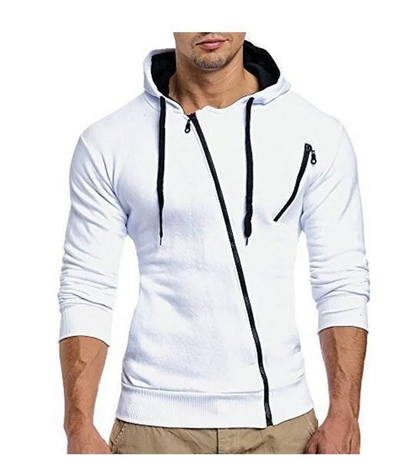 Sweats à capuche pour hommes Version coréenne de la fermeture éclair oblique Pull décontracté décoratif Version mince Oblique épaissi Cardigan pour hommes Veste chaude 221119