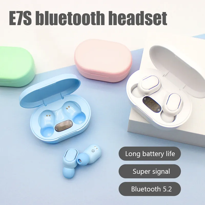 TWS E7S Fone Bluetooth سماعات أذن لاسلكية لسياء Xiaomi إلغاء سماعات الأذن مع سماعات الرأس اللاسلكية MIC