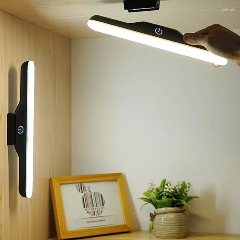 Nattlampor sovrumslampa USB LED -tabell Touch Light Bar trådlös magnetisk säng laddningsbar kontorsstudie läsning