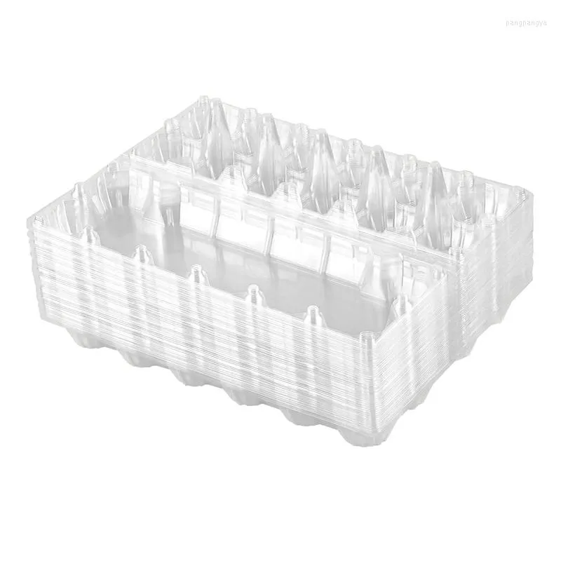 Bouteilles de rangement 24pcs Cartons d'oeuf en plastique Porte-plateau de poulet transparent pour le marché des affaires de la ferme de pâturages familiaux - 12 grilles