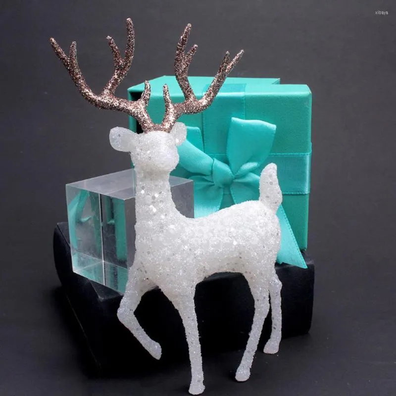 Décorations de Noël Crystal Reindeer Deer Decor Elk Figurine Ornement Holiday Animal Statue pour les cadeaux à la maison