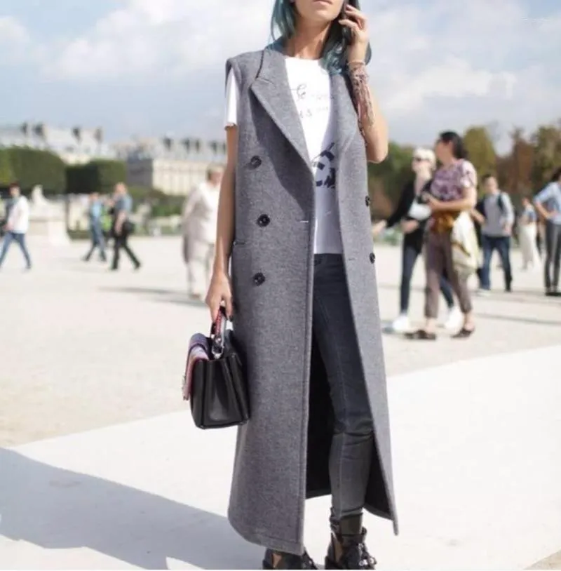 Long sleeveless coat hot sale