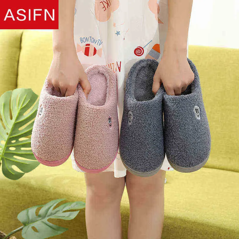 Asifn Fashion Women Winter Warm Cotton Slippers Mens Boys Girls Slippers House House Shoes Flat Heel Home Home Indoor Bedroom Zapatilla Mujer J220716