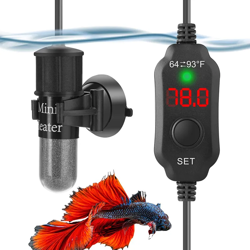 Adjustable Mini Aquarium Heater: Submersible, Digital Display