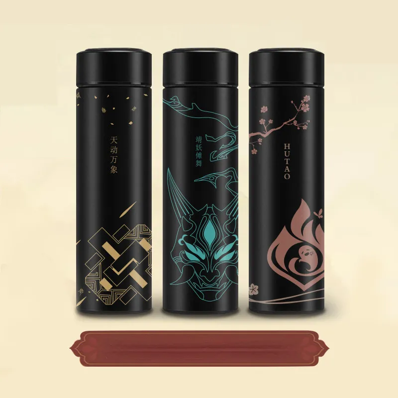 Sublimation Water Bottles 500ml Genshin Impact Vacuum Cup Xiao Zhongli
