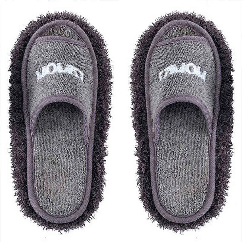 Vrouwen slippers 2020 Nieuw ontwerp afneembare wasbare wasbare vloer slippers huis microfiber reinigingsstof doekje dweilen slippers dames J220716