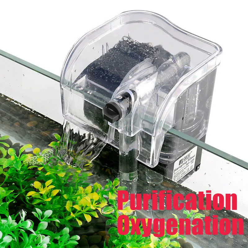 Filtration chauffage cascade accrocher sur pompe à oxygène externe filtre à eau qualité de l'eau pure pour petit aquarium aquarium aquarium rond aquarium 221119