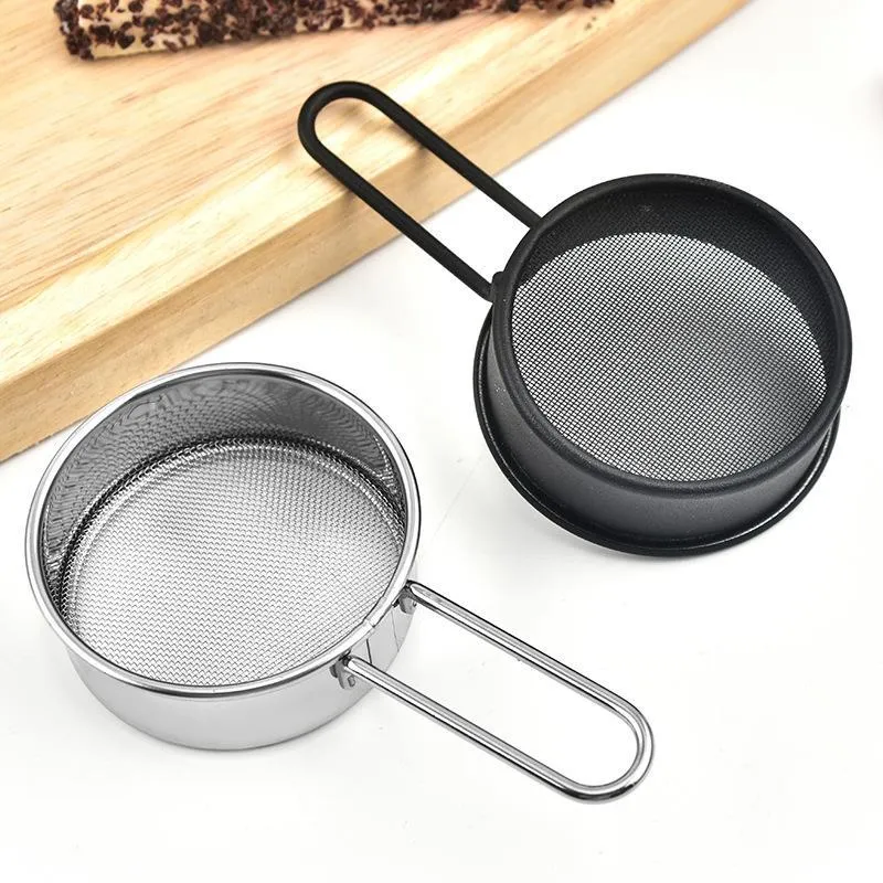 Stainless Steel Flour Sieve Hand-held Mesh Screen Filter Various Uses Baking Sifter With Handle Flour Strainer LX5280
