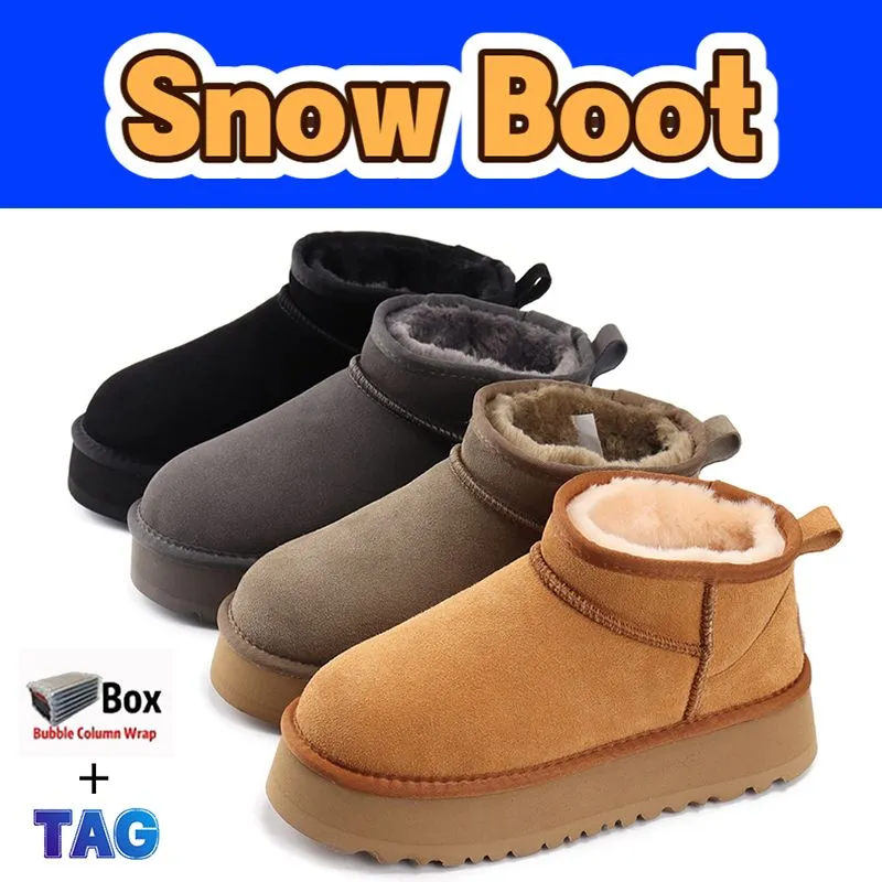 Designer snow Ankle Boots men women ultra mini platform booties Classic Australia Short Half Boot warm shearing lining sheepskin mens shoes winter womens uggitys