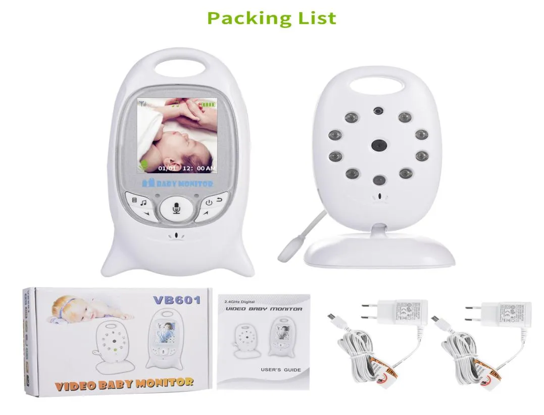 Video-Babyphone-Kamera VB601, kabelloser Babysitter, 2-Wege-Sprech-Nachtsicht, IR-LED-Temperatur, Baby-Nanny-Kamera, 8 Schlaflieder