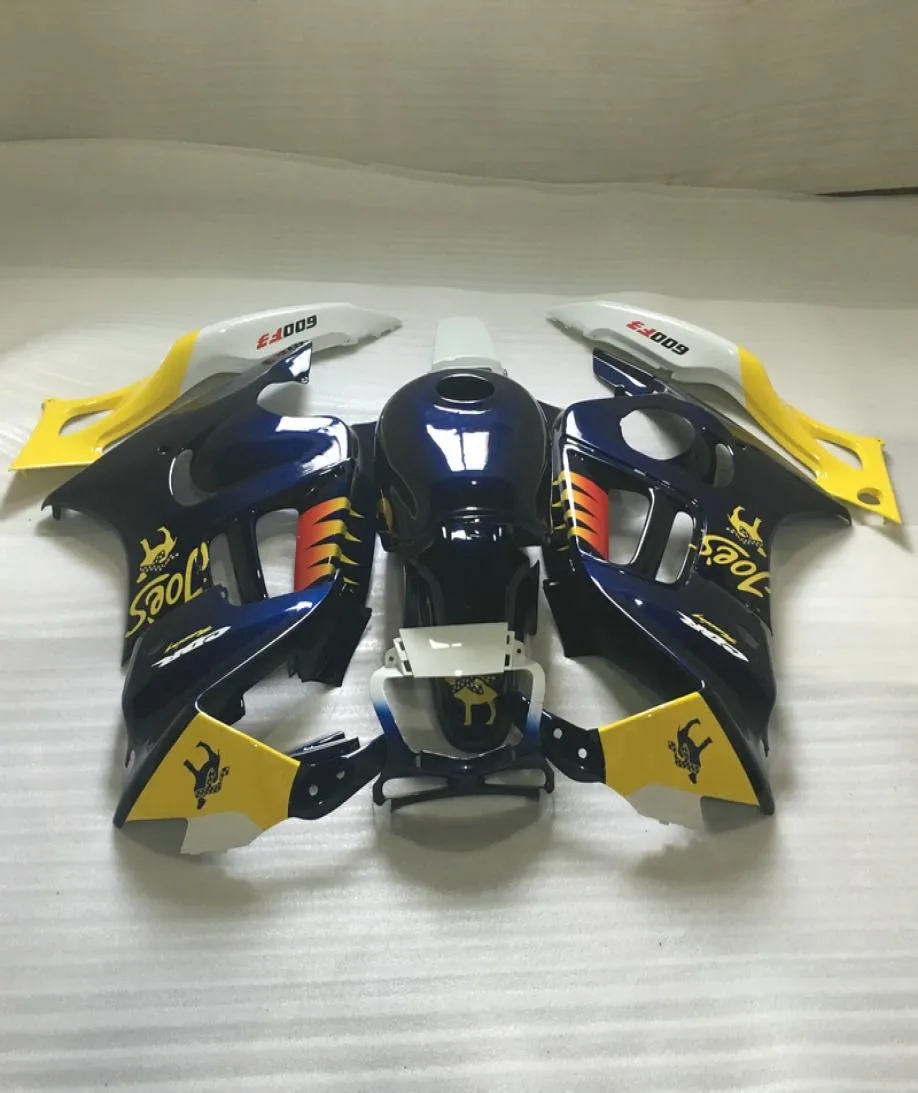 Kit de carenagem de motocicletas para Honda CBR600F3 97 98 Conjunto de Fans de Amarelo Azul Deep CBR600 F3 1997 1998 OT089335966