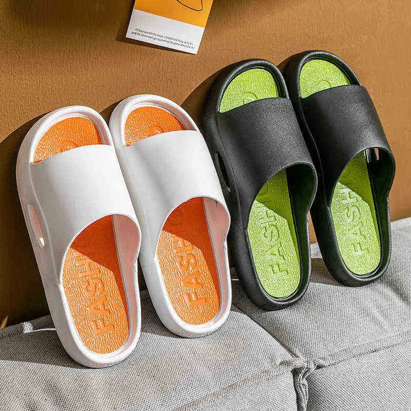 Moda Slippers Mulheres homens Solas grossas Esportes ao ar livre na versão coreana de verão Non Slip banheiro casal em casa Cool Man Shoes J220716