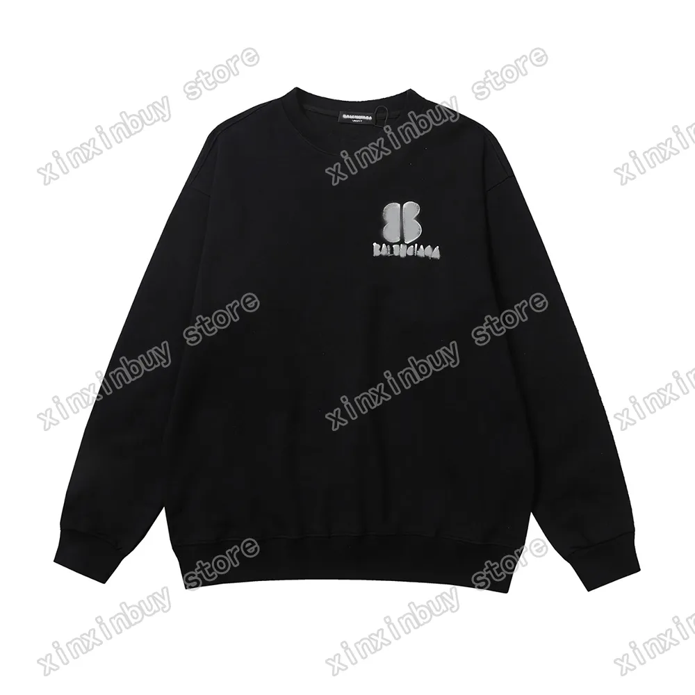 Xinxinbuy Hommes Designer Sweat À Capuche Paris Lumineux Graffiti Lettres Imprimer Femmes Sweatshirts Noir Blanc XS-L