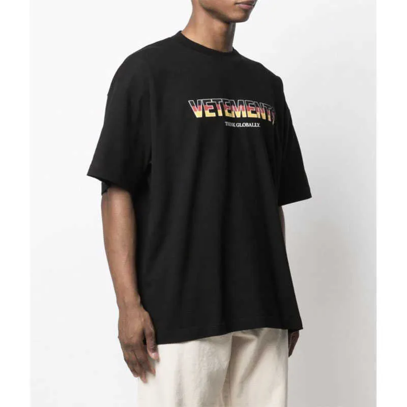 T-shirts hommes Vetements High Street T-shirt surdimensionné T-shirt décontracté Pure Coton Femme T Y2K Femmes Cloing Hommes Streetwear 2022 SS VTM G221118