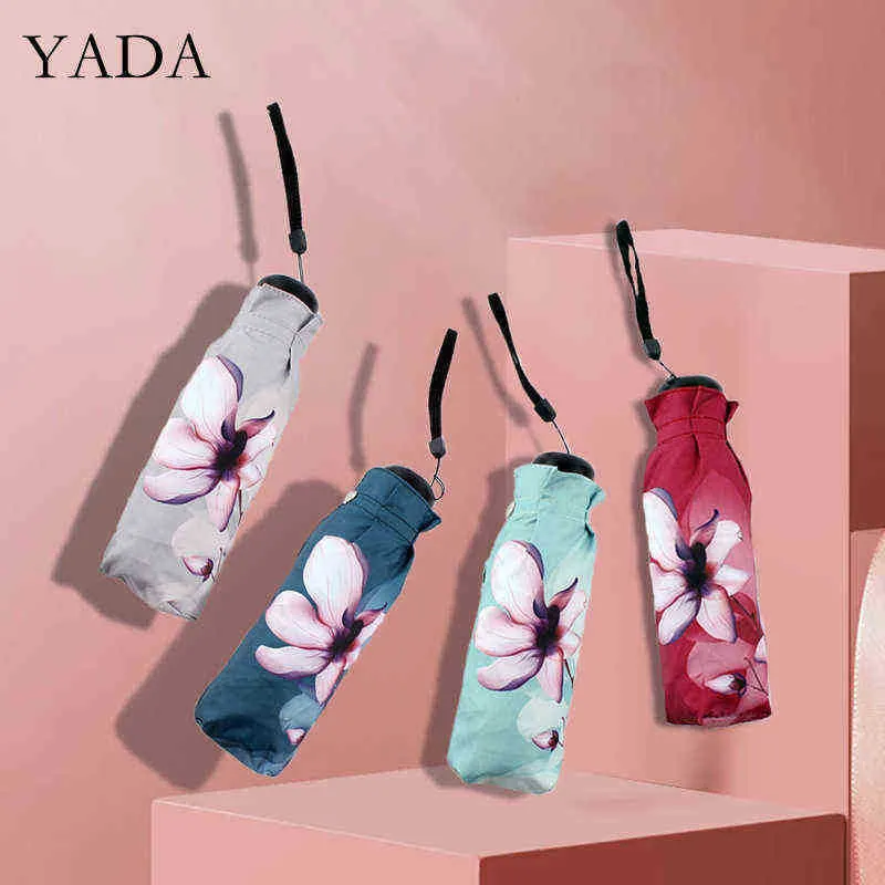 Yada 2020 Ins Mulan Floral Patroon 5Voudig regenachtige Mini Pocket Paraplu voor vrouwen mannen Anti Small YD200300 J220722