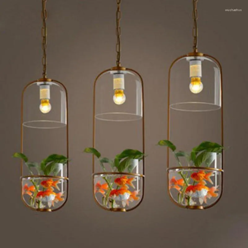 Hänglampor modern minimalistisk pastoral restaurang kreativ café glas växtljus