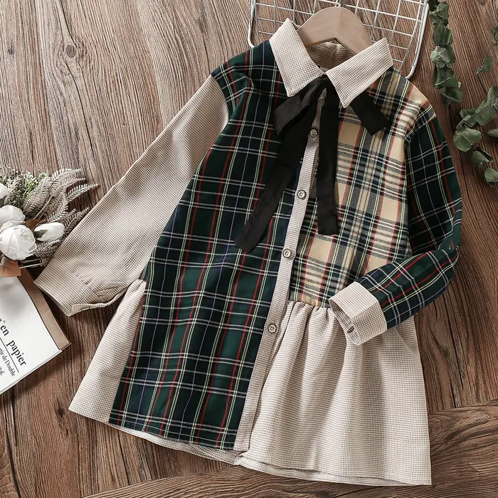 Girl s robes Girls for Kids School Uniforme Plaid robe adolescents vêtements de style preppy à manches longues Costumes 4 6 8 10 12 ans 221118