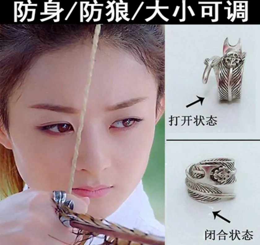 Silver Chuqiao Sterling Biography Zhao Liying039s Same Multifunctional Self Edc Defense Ring Women with Knife Mechanism Conceal