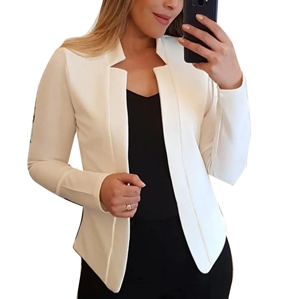 Damenanzüge Blazer Herbstmode Frauen Einfarbig Langarm Stehkragen Slims Fit Blazer Mantel Kleidung 221119