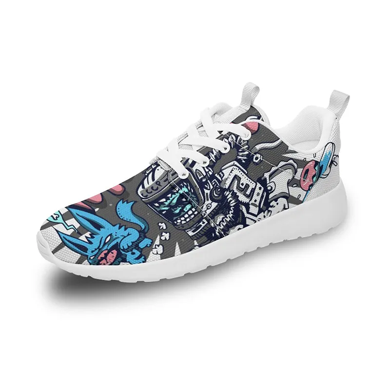 Hommes femmes chaussures de sport personnalisées anime dessin animé animal design bricolage mot noir blanc bleu rouge coloré en plein air mens trainer 002