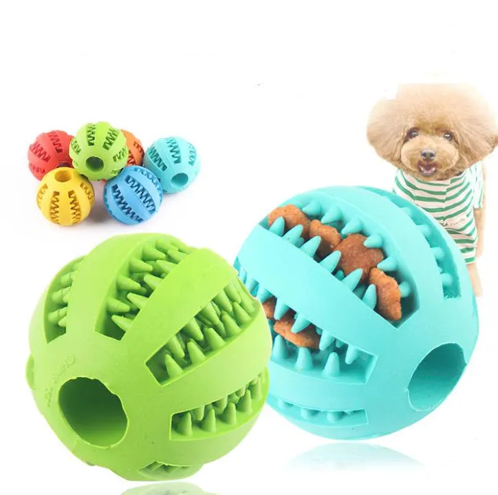 Bola de brinquedo para cães Elasticidade interativa engraçada Pet Chew Toy Dogs Bolas limpas de comida de borracha extra-dura 7cm 5cm SN261