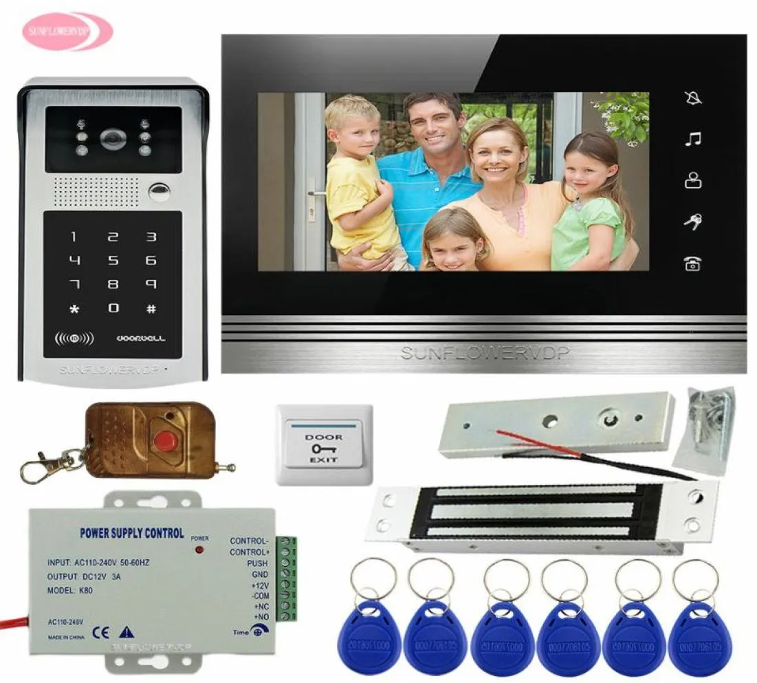 Video intercomunicador con bloque de bloqueo de puerta magnética Código RFID RFID Desbloqueo Botones Intercompose para casas IP55 Peléfonos impermeables
