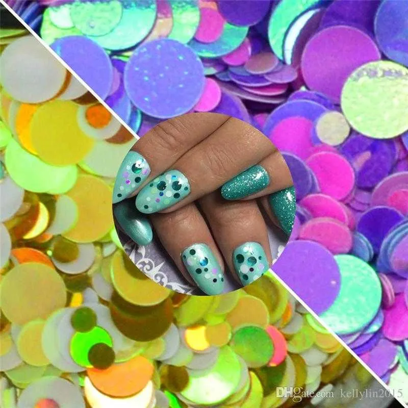 Nail Glitter Sequins Colorful Round Shapes Confetti DIY Nail Art Decorations for Nails Manicure Tips Accessories