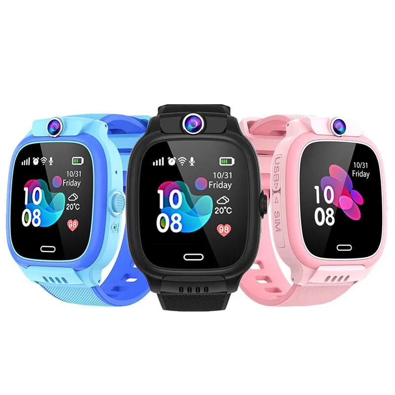 Kids Smart Watches Sim Bard Video Call Голосовой чат Водонепроницаемый SOS GPS LBS Wi -Fi Location Camera Smart Wwatch Boys Girls для iOS Android Childrens Y31