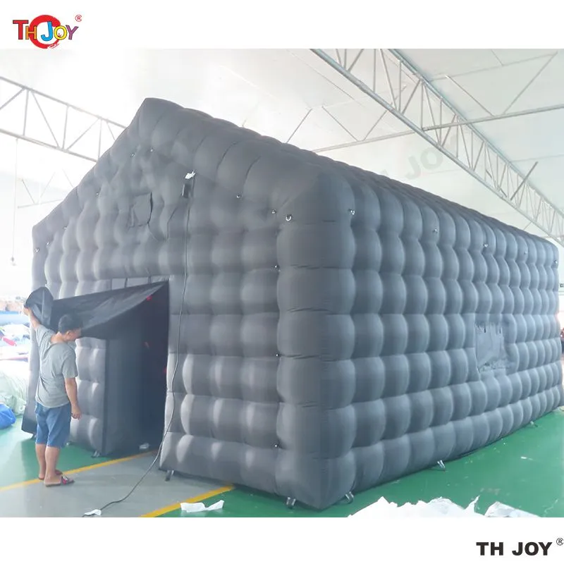 Inflatable Night Club Tent Large Black Blow Up Night Club Cube Tent Square  Gazebo Event Room Movable Portable Night Club Party Pavilion for