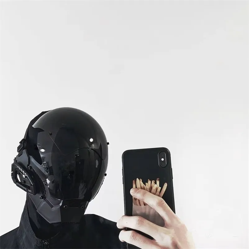 Dyi Handmade Cyberpunk Mask Cosplay Ninja Mask Mechanical Sci-Fi Gear Fit for DJ Music Festival and Party 220716