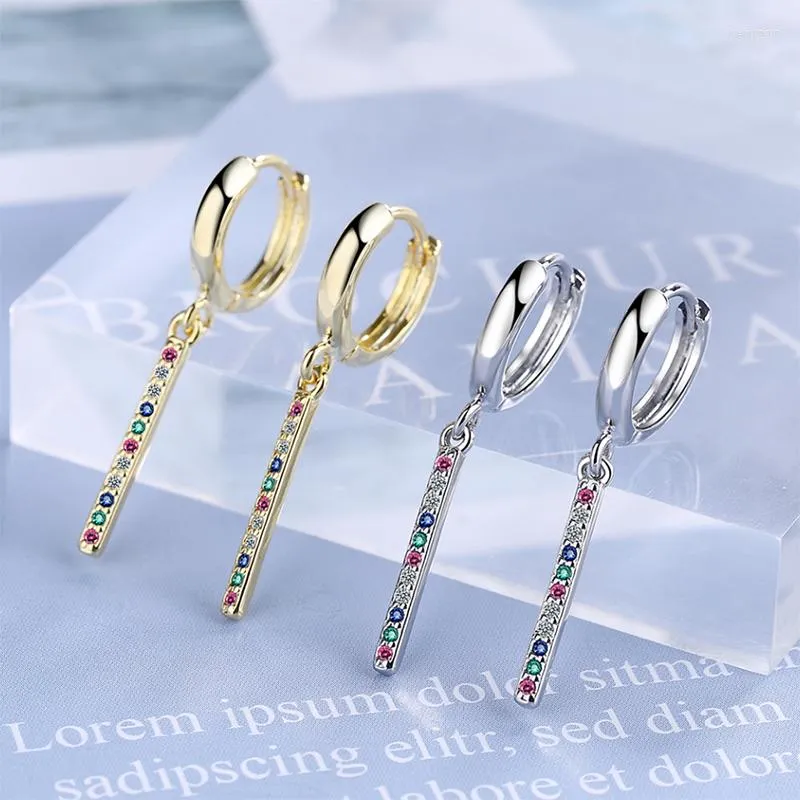 Brincos de argolas Moda Multicolor Crystal pavimentou minúsculas huggies simples charmosas coloridas briol de piercing acessórios presentes