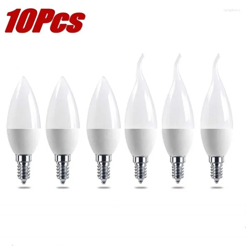 Led Light Bulb E14 E27 Lamp Indoor Warm Cold White 220V7W 9W Candle Home Decor Chandelier 220V-240V