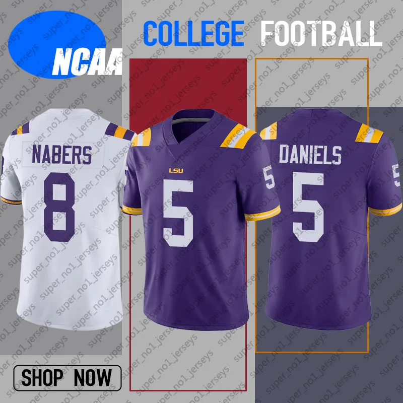 Maillots de football LSU Tigers Football Jersey 5 Jayden Daniels 8 Malik Nabers 7 Kayshon Boutte Micah Baskerville Maillots Josh Williams Perkins Jr Joe Burrow