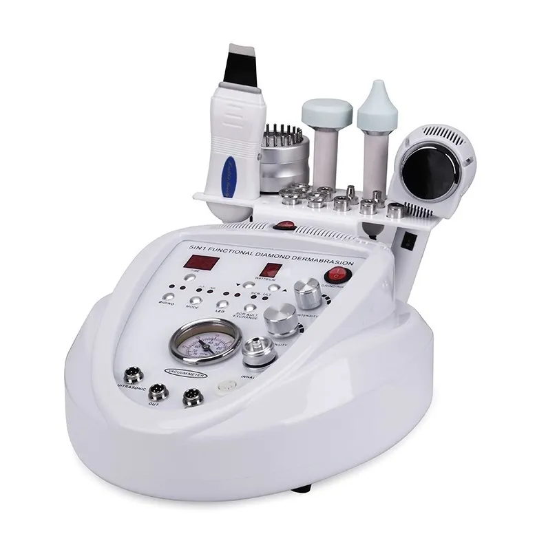 Dermabrasion Deep Cleansing Machine 5 In1 Diamond Peeling Skin Scrubber Microcurrent Face Lift Machine Ansiktssalongutrustning för personlig