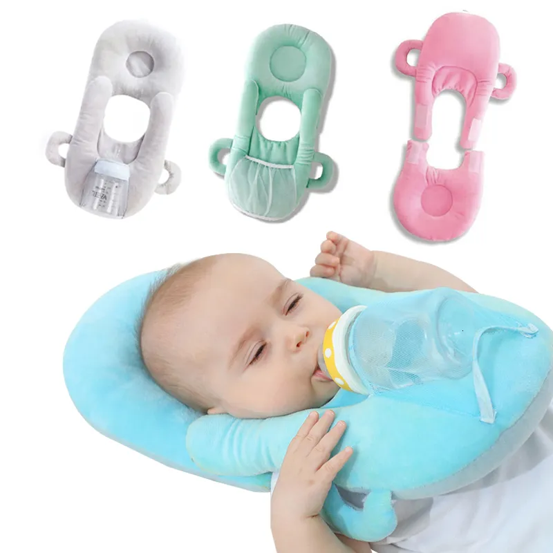 Oreillers Bébé Apprentissage Oreiller D'allaitement Coussin Main Libre Porte-Bouteille Coton Bébé Biberon Tasse D'alimentation Biberon Support 221119