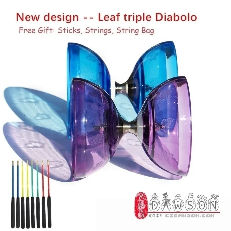 Yoyo Tree Leaf Diabolo S L 3 Or5 Cuscinetti per selezionare con bastoncini Borsa per corde Kongzhu Set imballaggio 221118