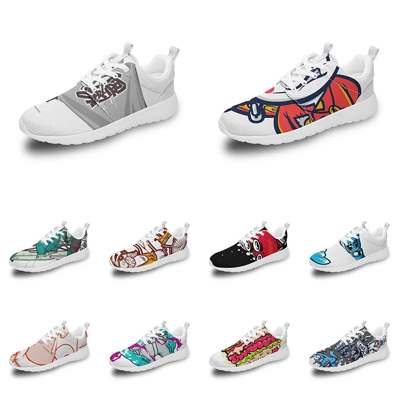 Hommes femmes chaussures de sport personnalisées anime dessin animé animal design bricolage mot noir blanc bleu rouge coloré extérieur hommes formateur 115