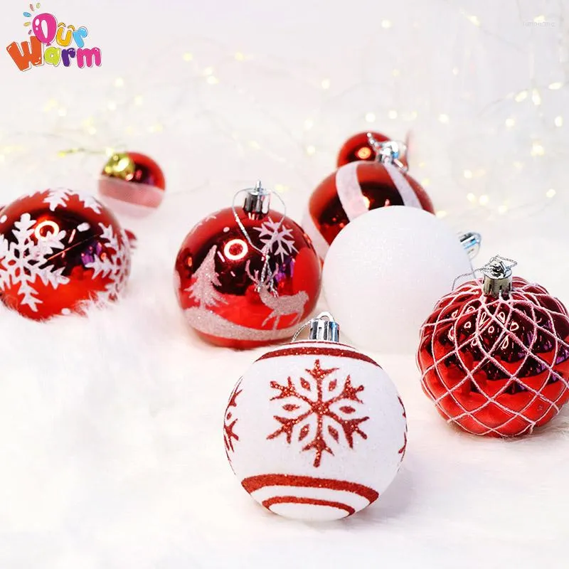 Feestdecoratie onze warm kerst 2022 36pcs ballen ornament xmas boom elegante grote bollen voor