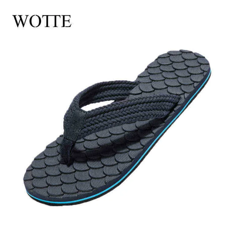 Wote Slippers Men Sapatos Sapatos Moda de verão Men chinelos Chanclas Home Antislip Slides Beach Flipflop Men Shoes Home Tamanho Big 48 J220716