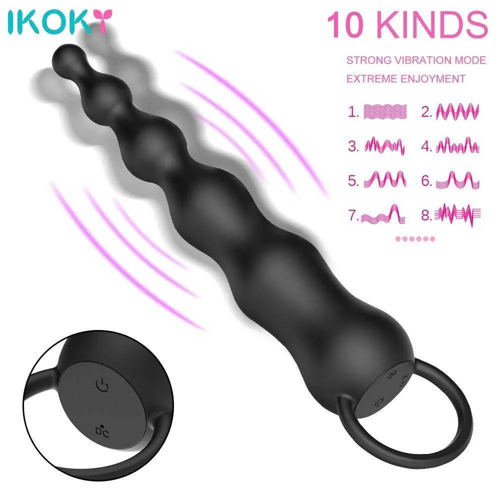 Itens de beleza Minchações anal 10 Vibrador de velocidade Massagem de próstata para homens Mulheres Sex Shop Butt Plug Plug Estimulador