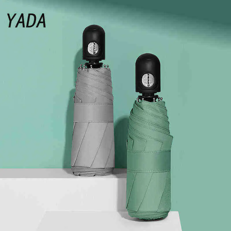 Yada Luxury 5 -maal Mini Pocket Automatische paraplu voor vrouwen mannen schattige opvouwbare regenachtige vaste kleur YS200053 J220722