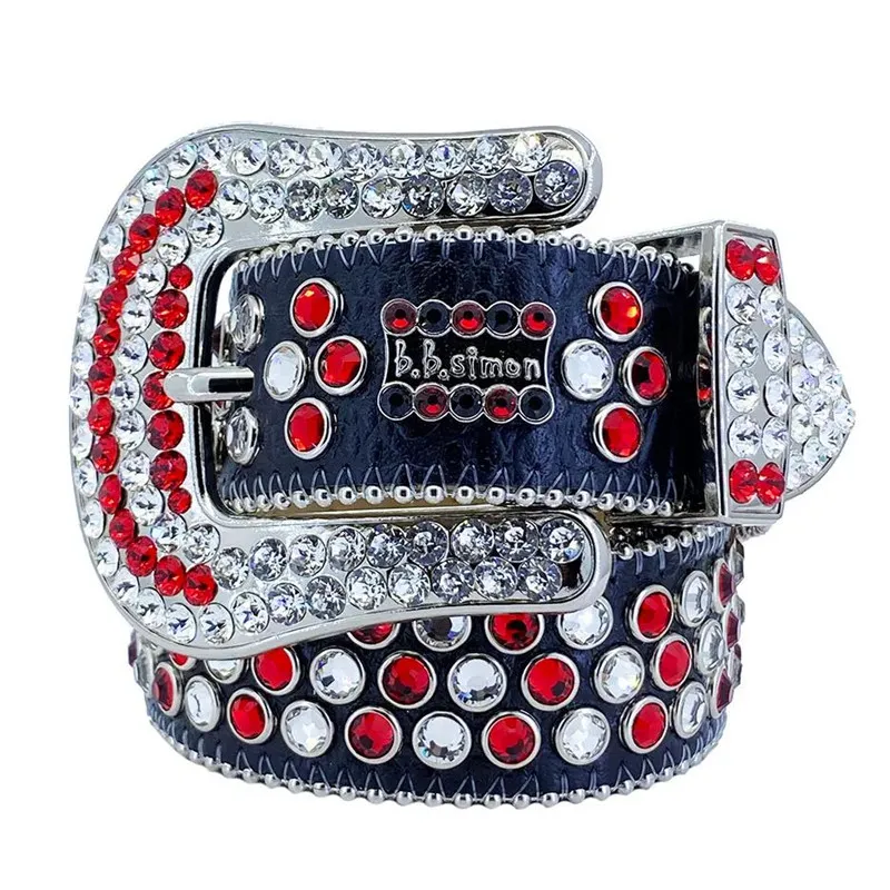 Men Women Bb Simon Belt Luxury Designer Belt Retro Needle Buckle BeltS 20 Color Crystal Diamond Gift UU