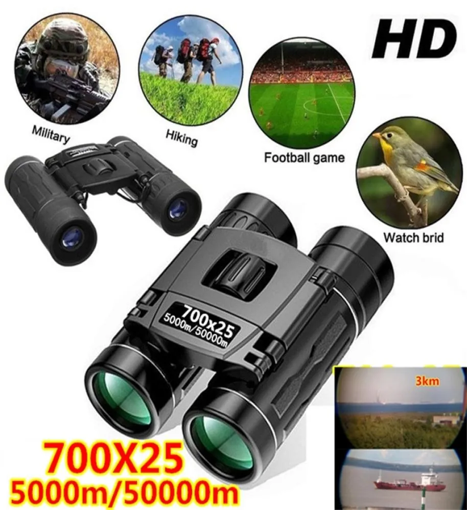 700x25 HD Powerful Binoculars Telescope 5000m 50000m Long Range Folding Mini BAK4 FMC Optics For Hunting Outdoor Camping Sports 22