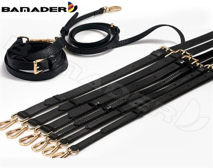 Bamader Brand Högkvalitativ läderväska Black 110130cm Luxury Justerbar Fashion Shoulder Strap Bag Accessori 220629