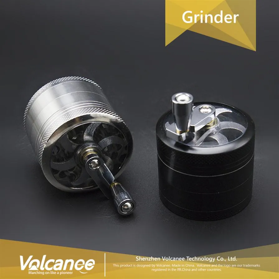 Hand Crank Herb Grinder Herbal Grinders 55mm 4 Layers Zicn Alloy Hand Crank Grinders Metal