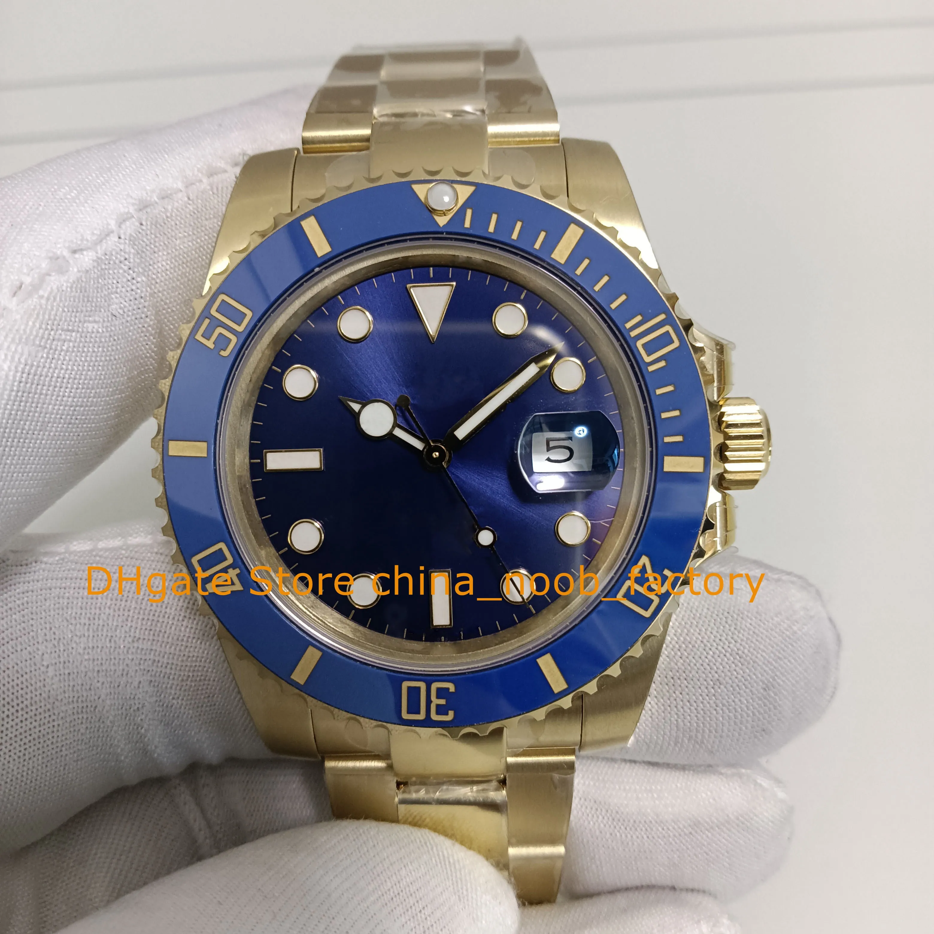 4 kleuren horloges horloge heren 41 mm datum blauwe wijzerplaat bp keramische bezel 18k geelgouden armband tweekleurig mechanisch BPf sport cal.2813 uurwerk automatische horloges